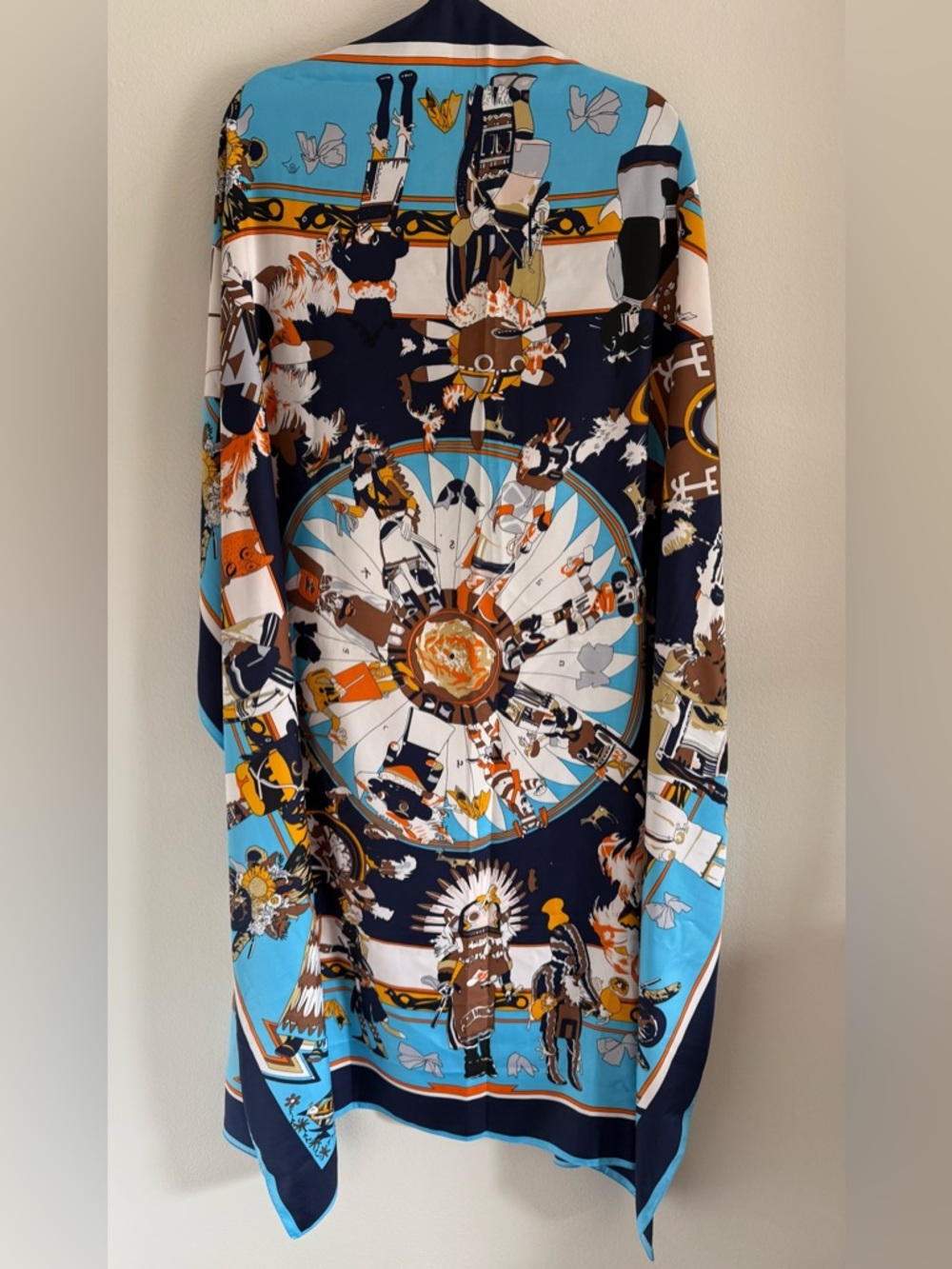 Printed colorful scarf  %100 silk